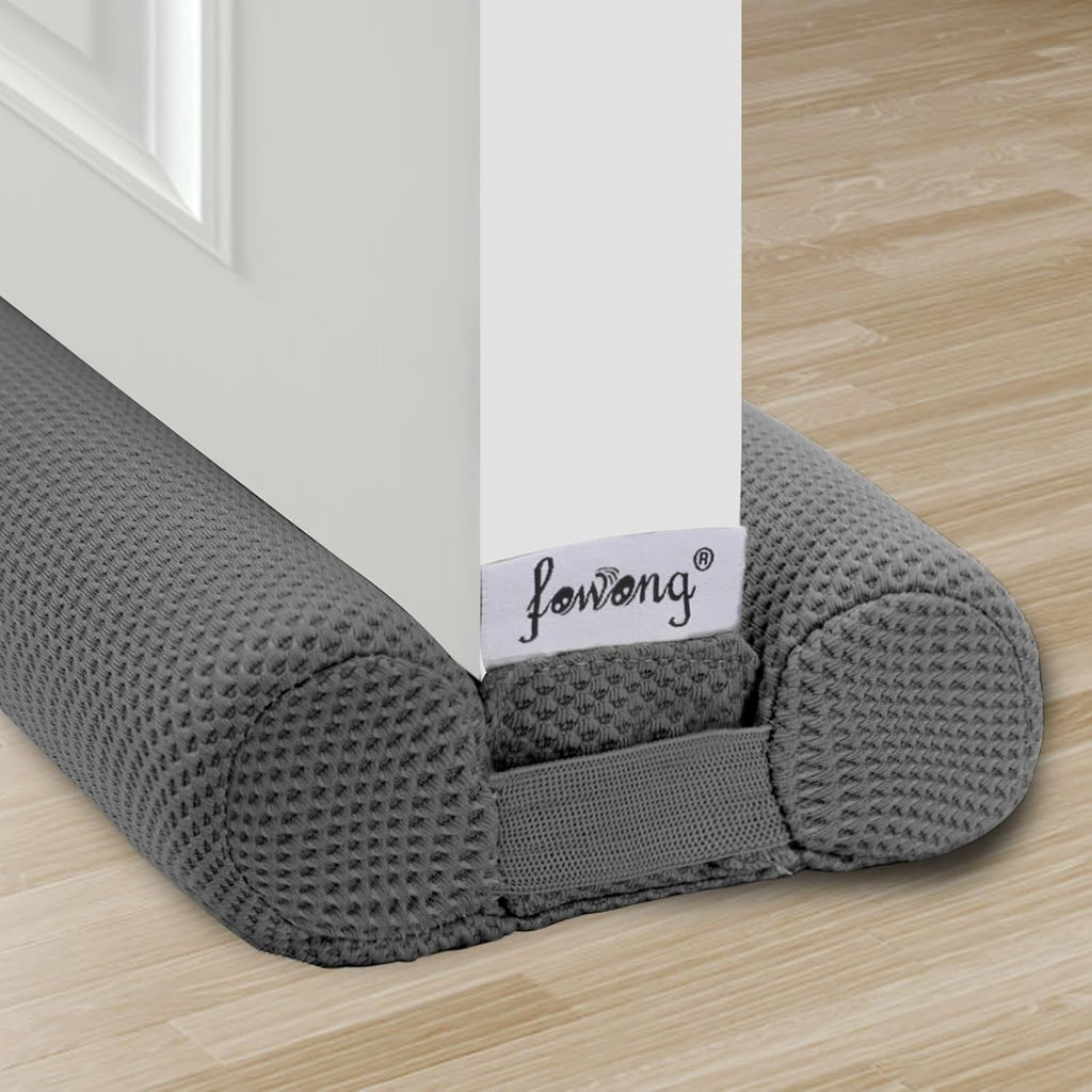 fowong Under Door Draft Stopper 32 Inch Adjustable Draft Stopper for Bottom of Door, Soundproof Window Breeze Blocker, Grey