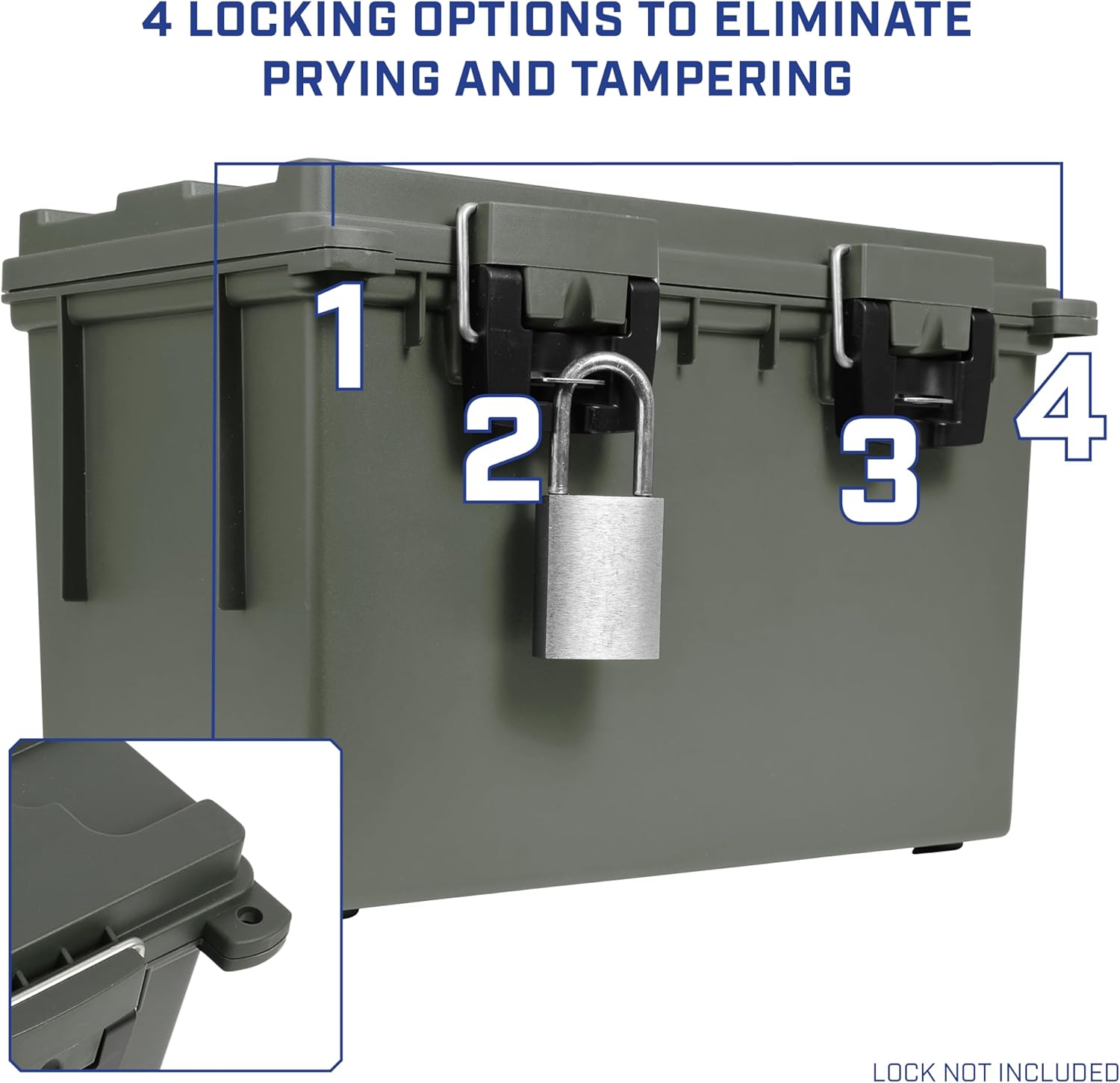 Sheffield 12765 XL Storage Bins With Lids, 4-Pack Stackable Storage Bins, Made in USA, Lockable and Water-Resistant Containers with Lids, Plastic Containers for Home, Classroom, and Dorm