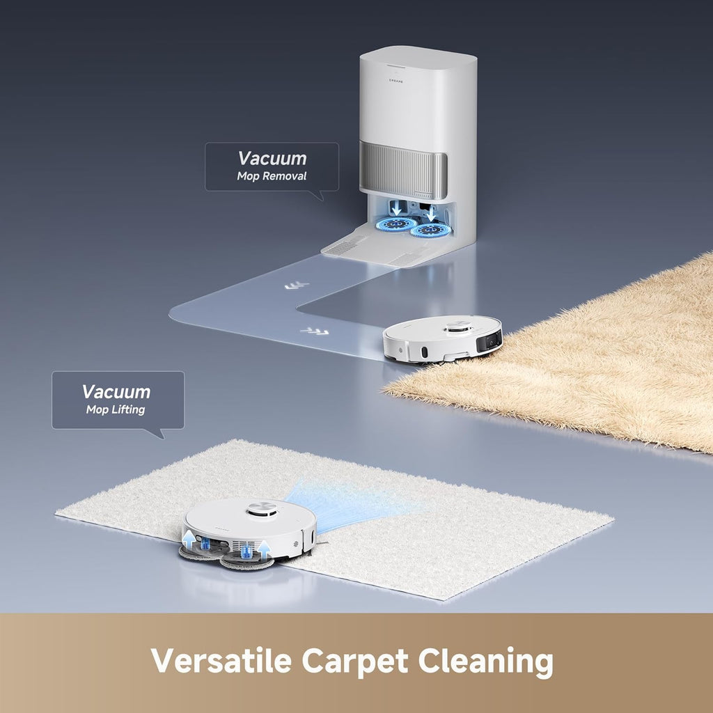 DREAME L40s Ultra Robot Vacuum and Mop, 19,000Pa Suction, Auto-Empty, Mop Self-Cleaning, 100% Detangling DuoBrush, Extending Mops and Side Brush, 1.57in Obstacle Clearing, App & Voice Control (White)