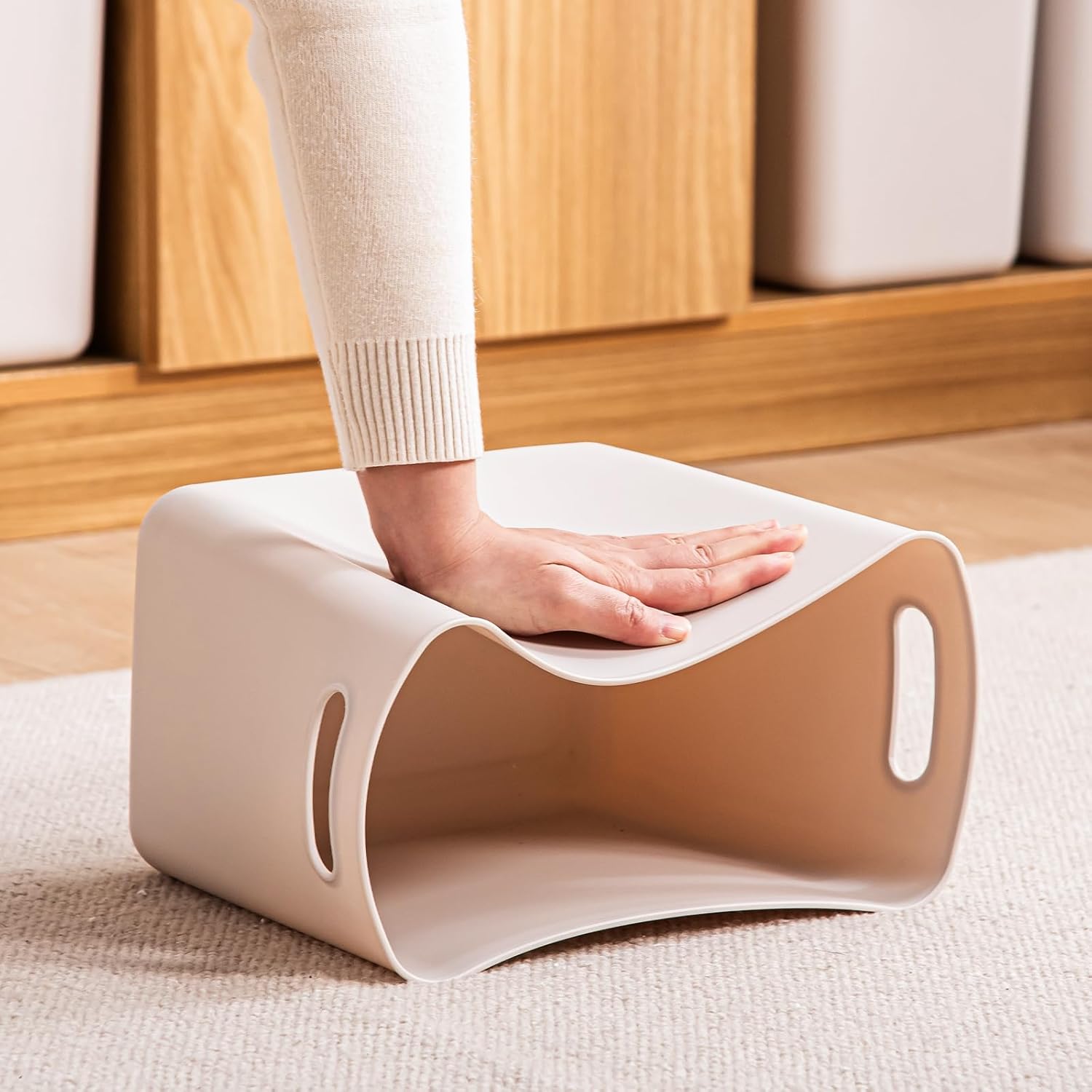 Plastic Storage Bins with lids,Storage Baskets,Container with handle,Storage Organizer Bins for Shelves,Office,Bedrooms,Closets, Cabinets(Gray,3L)