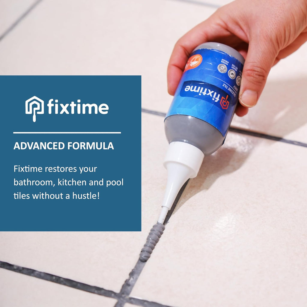 Silicone Tile Repair Kit – Premixed Fast-Drying Gray Caulk, Filler, and Sealer for Cracked Bathroom, Kitchen, and Floor Tiles (225g / 8 oz)