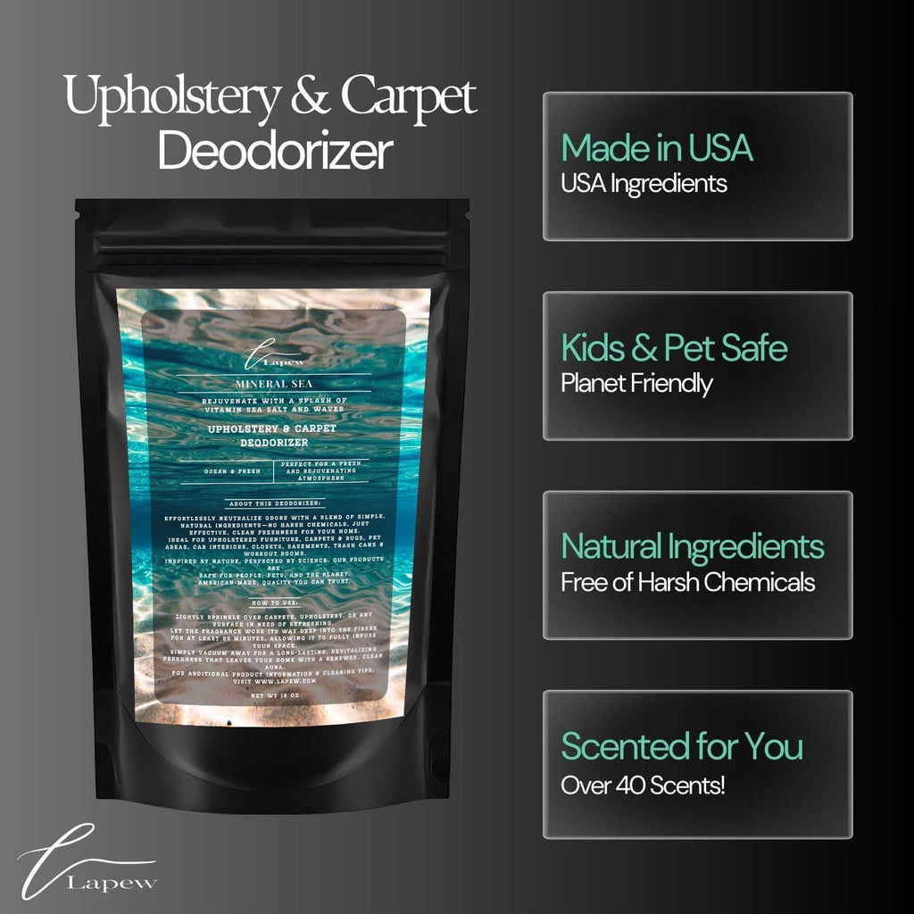 Mineral Sea Carpet Freshener Powder: Powerful Odor Eliminator for Home, Upholstery Deodorizer, Carpet Deodorizer, Pet Urine, Cat Litter Box - Mineral Sea Fragrance