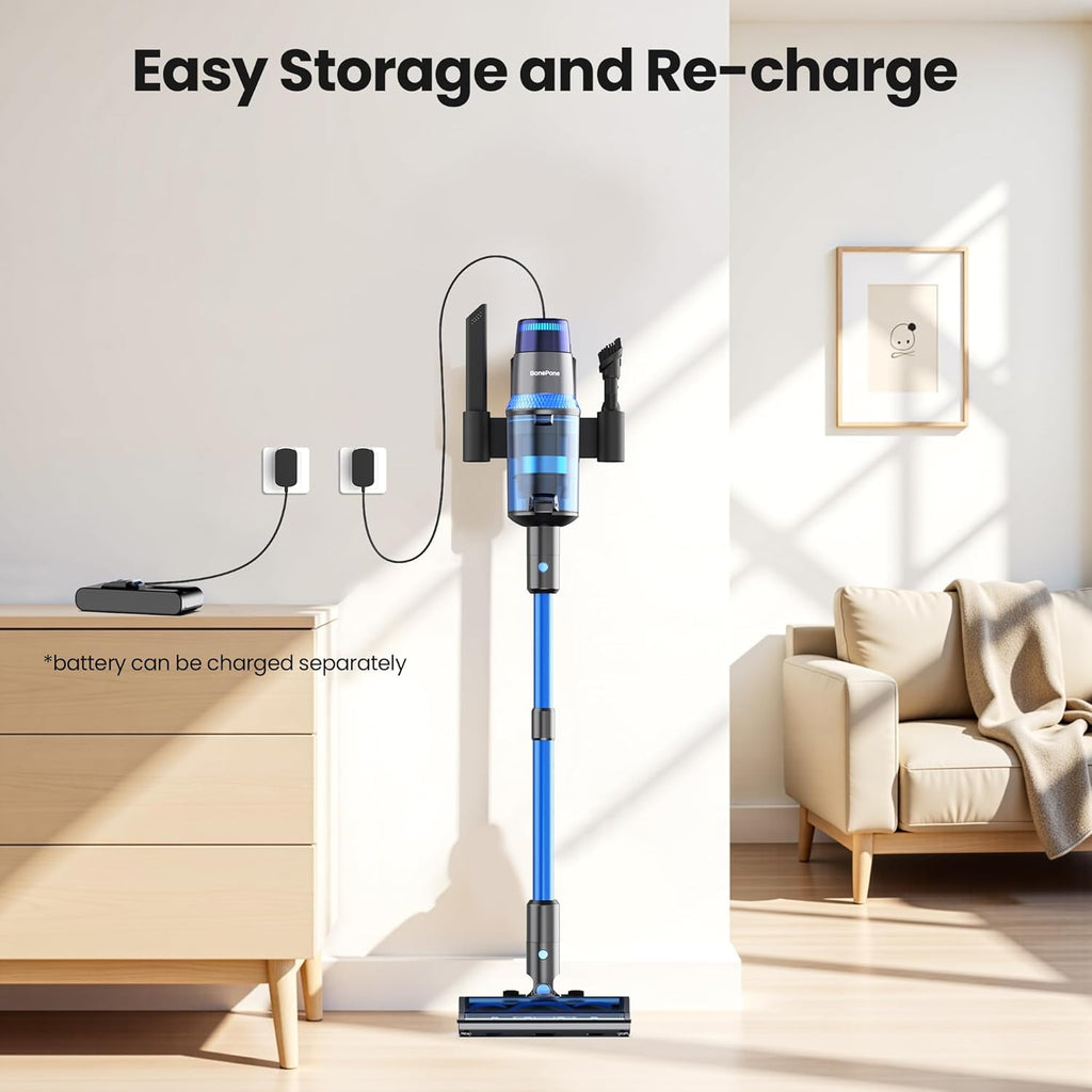 V25 Cordless Vacuum Cleaner, 680W 60Kpa Powerful Stick Vacuum with Dust Sensor, Digital Display, 4000mAh Rechargeable Battery up to 60Mins, Versatile for Pet Hair, Floor, Carpet