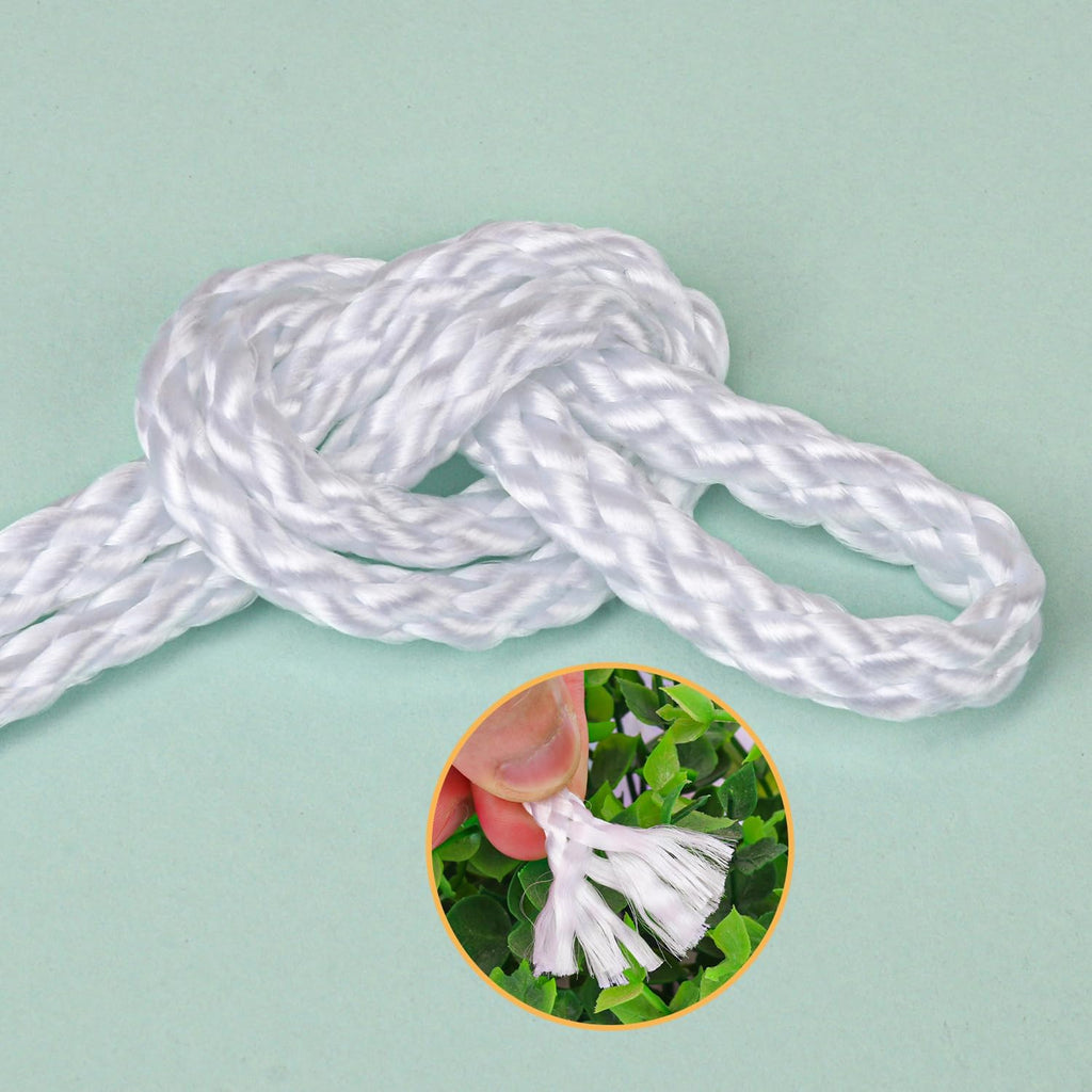 1/4 Inch White Polyester Rope - 500 Foot White Low Stretch Polyester Rope for Hiking, Kayaking, Tarps, Camping
