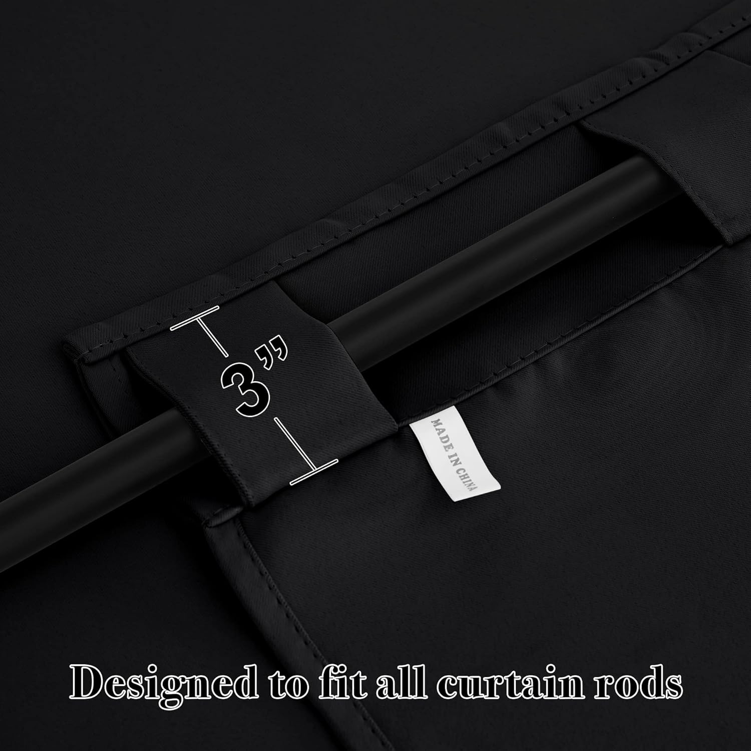 RYB HOME Small Window Curtains Blackout, Privacy Thermal Insulating Drapes for Bedroom Bathroom Basement Cafe Classroom Window Decor, W 34 x L 45 inches, Black, 2 Panels