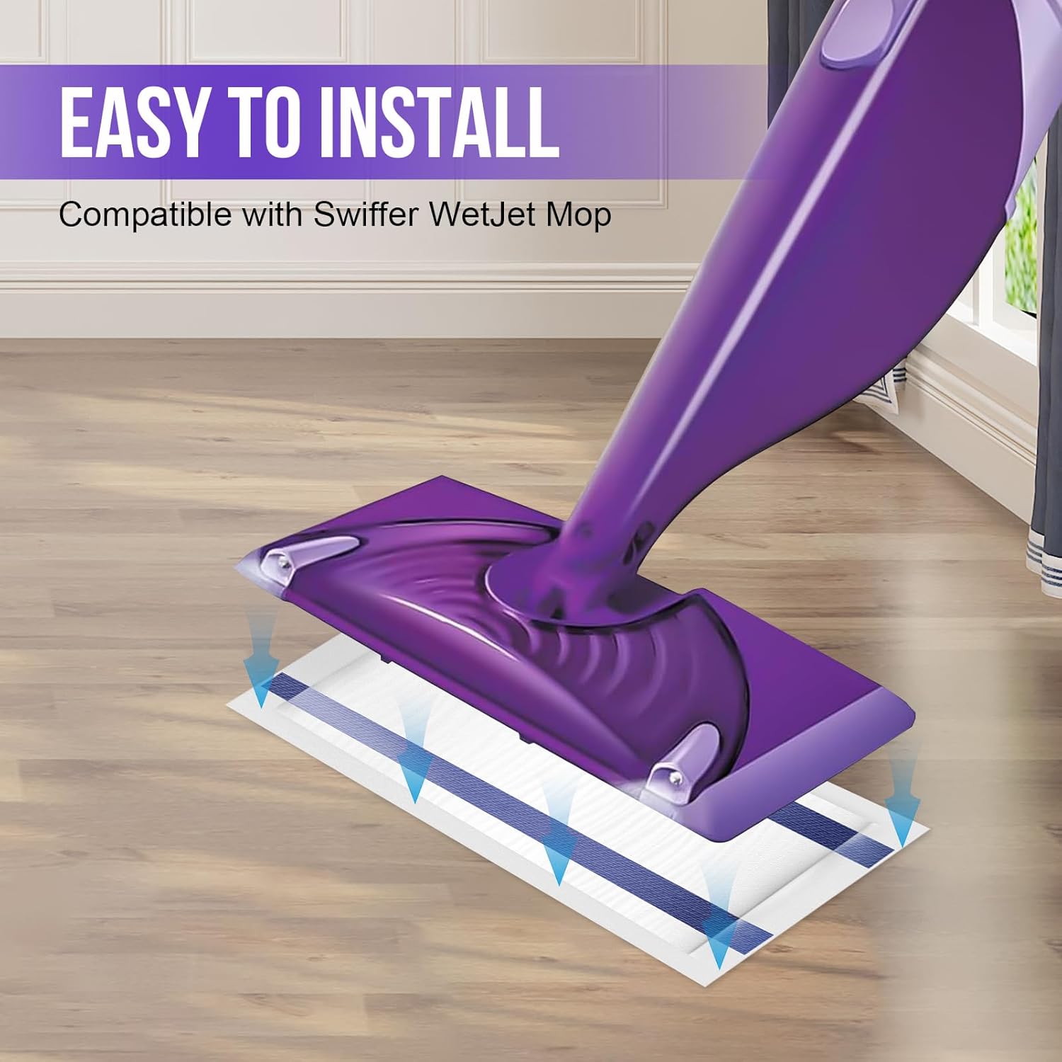 Mopping Pad Refill Compatible with Wet Jet Mop, Disposable Multi Surface Wetjet Hardwood Floor Cleaner Spray Mop Pads Refills, Thickness & Absorbent (20)