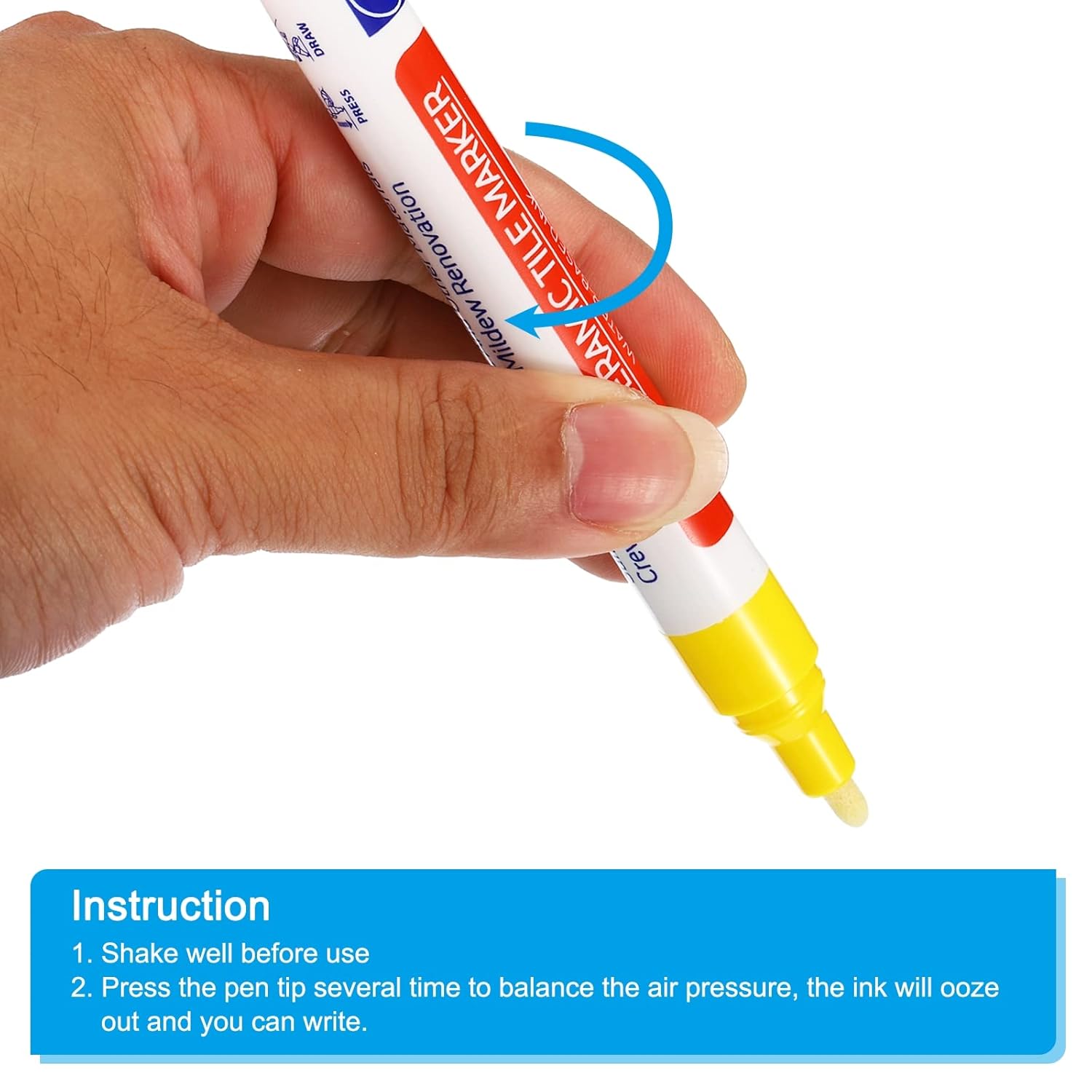 PATIKIL Grout Pen, 4 Pack Yellow Tile Marker Waterproof Grout Sealer Pen Tile Repair Pens Paint Pens for Wall Floor Bathroom Kitchen Refresh