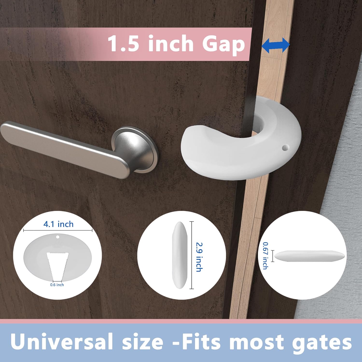 Door Pinch Guard and Door Slam Stopper, Durable Silicone Door Finger Pinch Guard, Prevents Finger Pinch Injuries, Slamming Doors, Door Safety for Kids, 4 Packs White Basic.