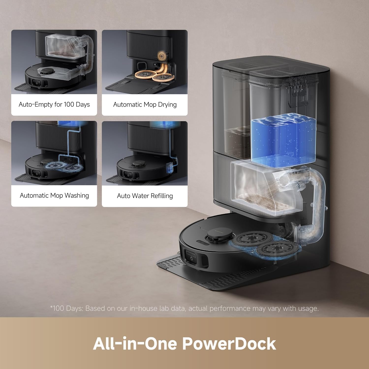 DREAME L40s Ultra CE Robot Vacuum and Mop Combo with Self-Emptying Dock, 13,000Pa Suction, Mop Self-Cleaning and Auto-Raising, Ultrasonic Carpet Sensing, Ideal for Pet Hair, Carpet and Hard Floors