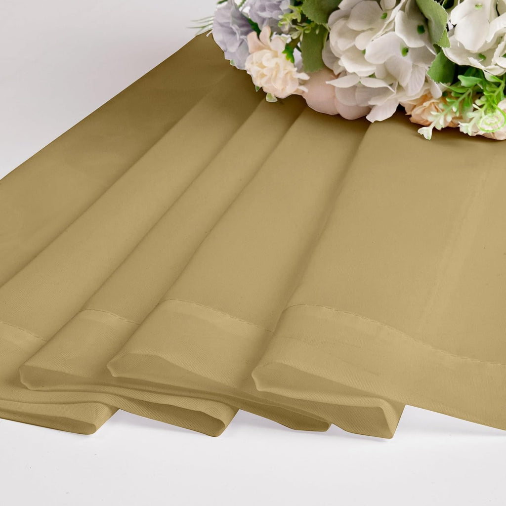 Chyhomenyc Sheer Gold Curtains 90 inches Long 2 Panels, Light Filtering Soft Airy Solid Elegant Voile Window Treatment Drapes for Bedroom Living Room Wedding Party Decor, 42 Wx90 L Inches