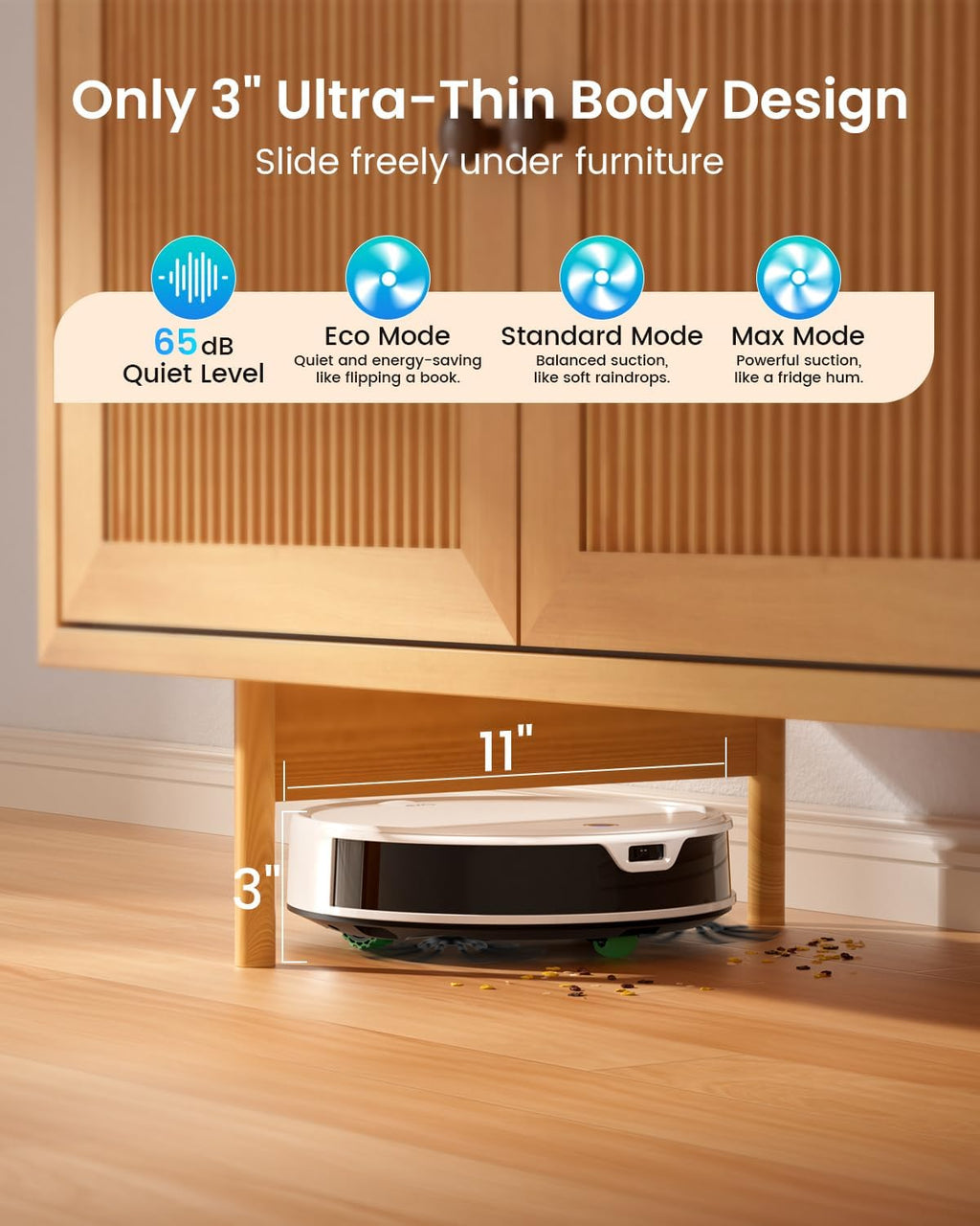 OKP Robot Vacuum and Mop Combo K5 Ultra Small Robotic Cleaner with ToF LiDAR Navigation, 6000pa Suction, WiFi/App/Alexa Control, 170min Runtime, 500ML Dust Box, Ideal for Pet Hair and Home