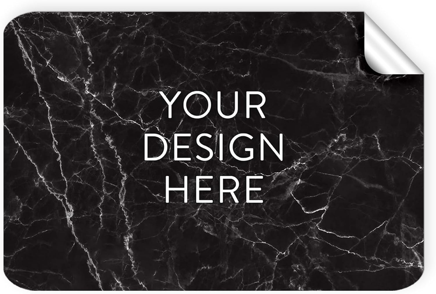 100 Custom Vinyl Stickers - Upload Your own Image, Text, Design, Logo - Personalized Logo Labels for Handmade, Packaging, Bottle, Jars, Candle, Brand Stickers (Black Marble, 4x2)