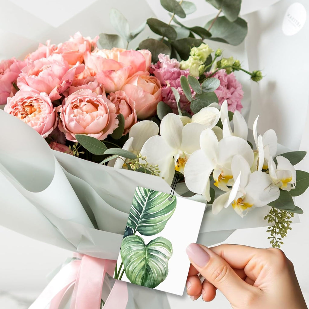 Tropical Leafy Botanical Car Air Freshener 4 Pcs, Green Eucalyptus Monstera Leaf Plant Hanging Scents Air Freshener for Women Men Gifts, Rustic Scented Car Accessories Decor for Room Closet