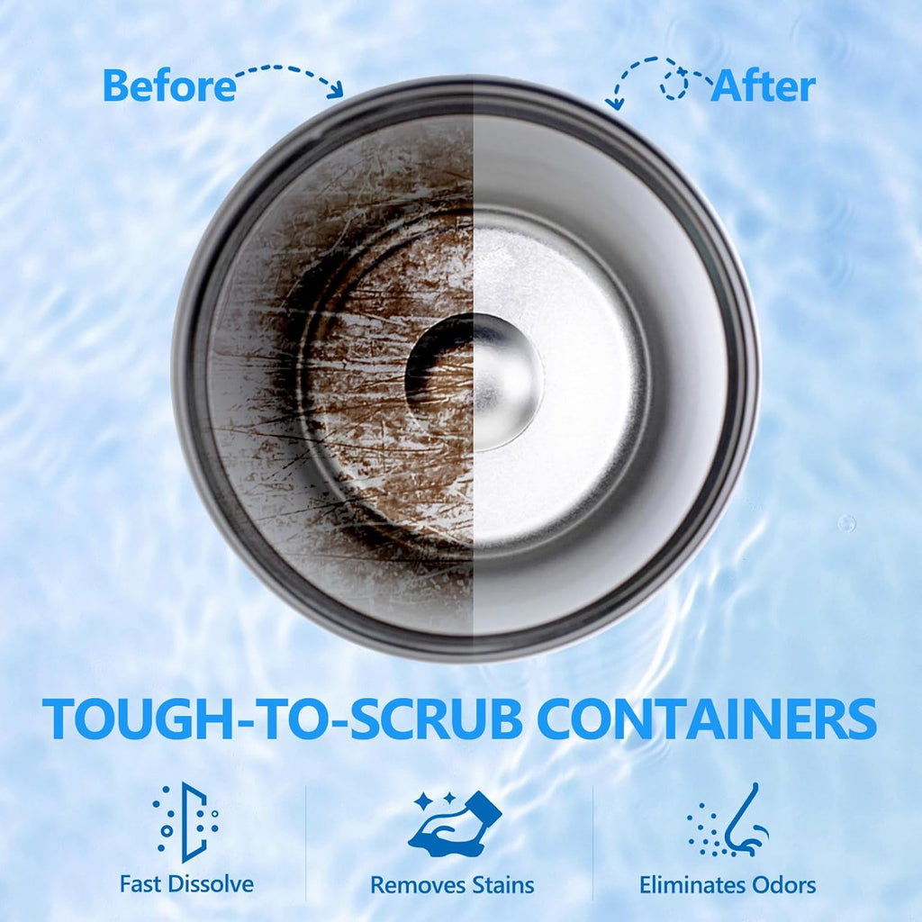 USKICH 48 Pack Water Bottle Cleaning Tablets,Water Bottle Cleaner Great for Stainless Steel, Thermos, Tumbler, Insulated and Reusable Water Bottles,Removes Stubborn Stains and Odors