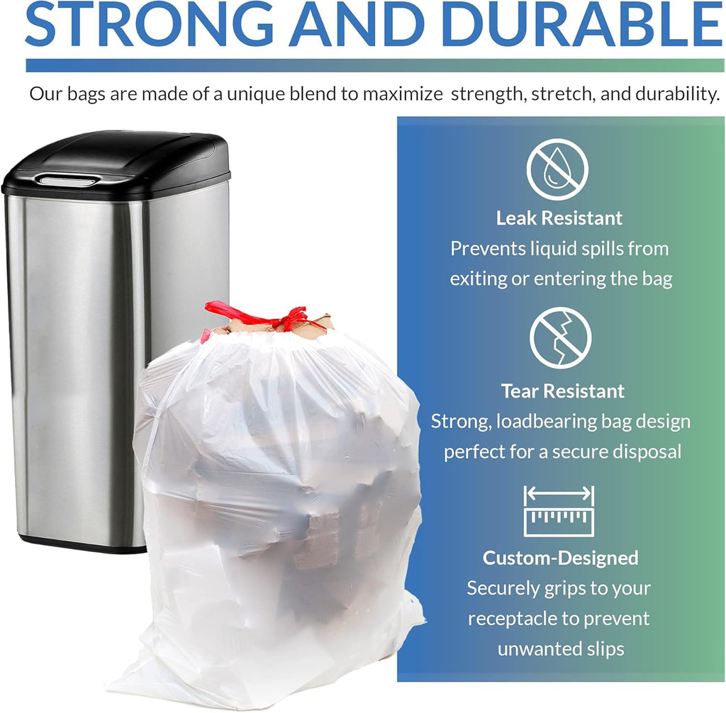 Reli. Tall Kitchen Drawstring Trash Bags 13 Gallon | 500 Count Bulk | Kitchen Garbage Bags | White | 13 Gallon - 16 Gal Capacity