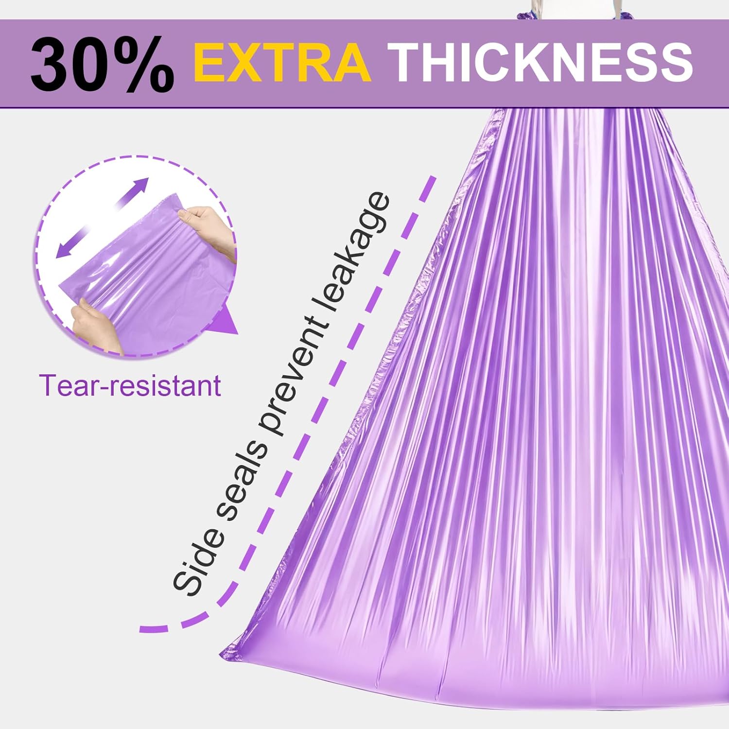 100 Commode Liners for Bedside Commode, Thickness Leakproof Disposable Portable Toilet Bags, Plant Scented Potty Liners, Potty Bags for Portable Toilet Fit All Standard Toilet Chair Bucket