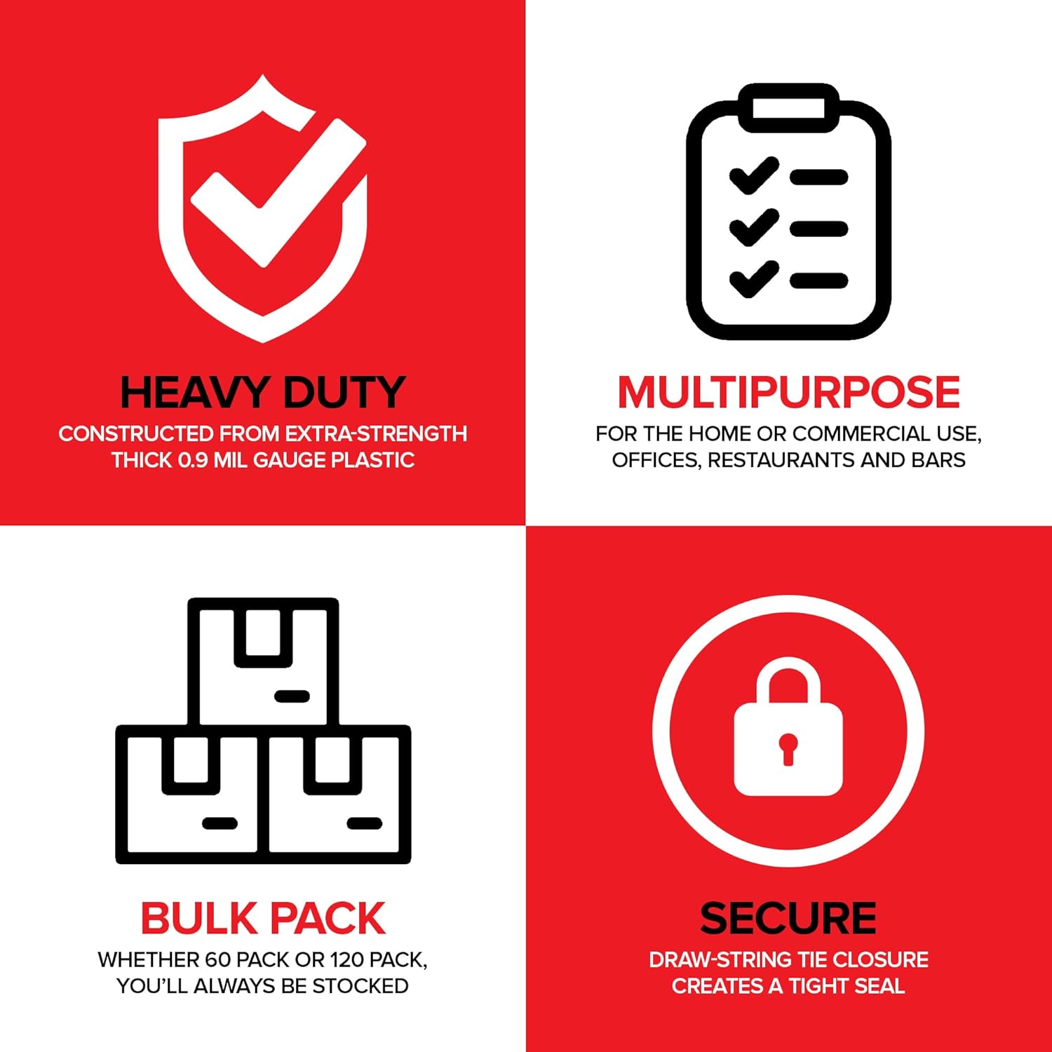 Heavy-Duty Blue Recycling Bags, 60-Pack Blue Garbage Bags For Recycling | 33-Gallon Capacity| Commercial, Industrial or Home Use