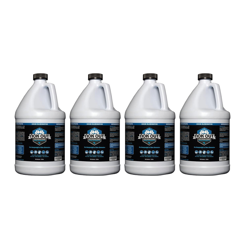 NOK OUT Odor Remover, Pet Deodorizer and Cleaning Spray, Made in the USA, 1 Gallon, 4-Pack