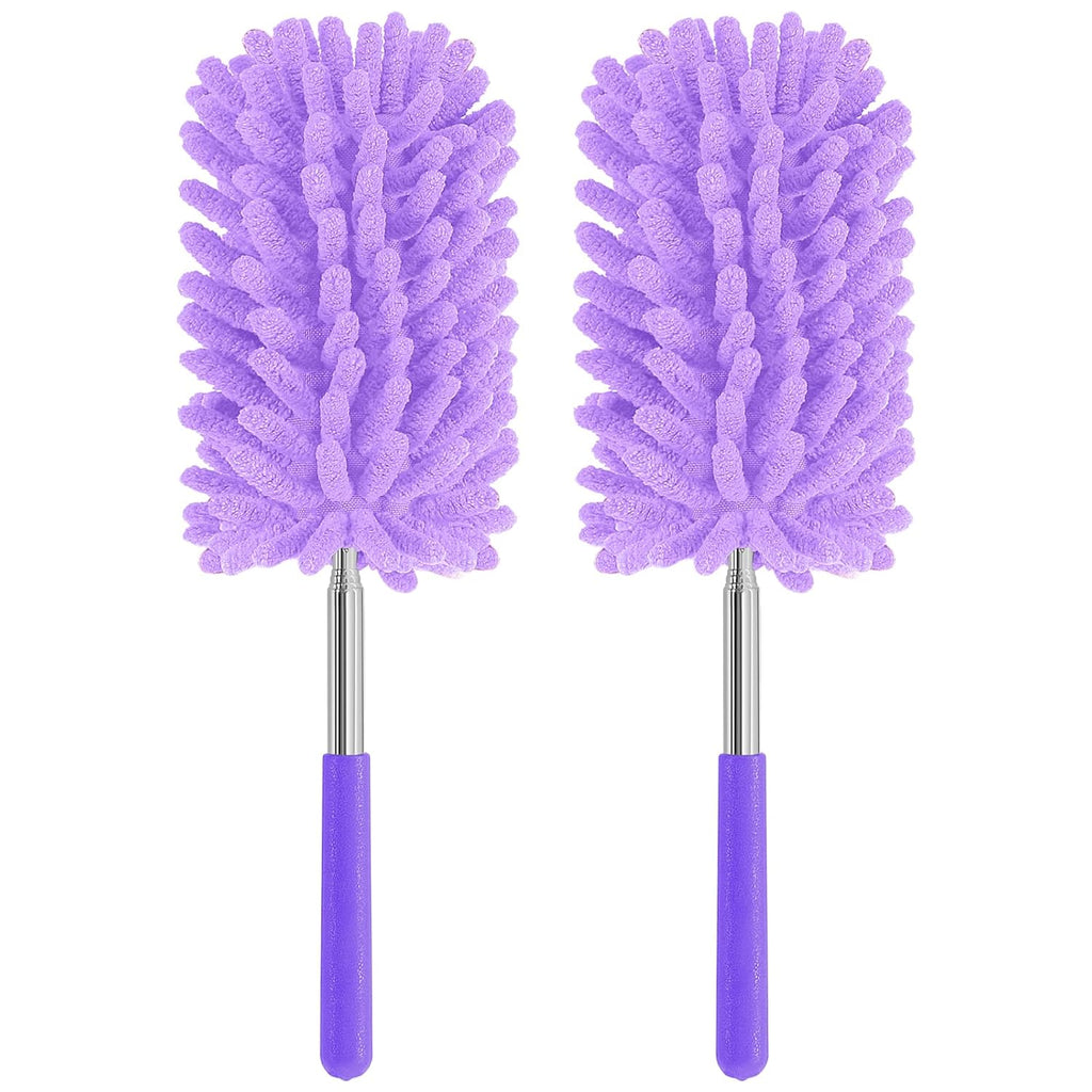 Mini Duster for Cleaning, 360° Bendable Hand Dusters with Extension Pole, Washable Small Duster for Car Interior, Office, Furniture