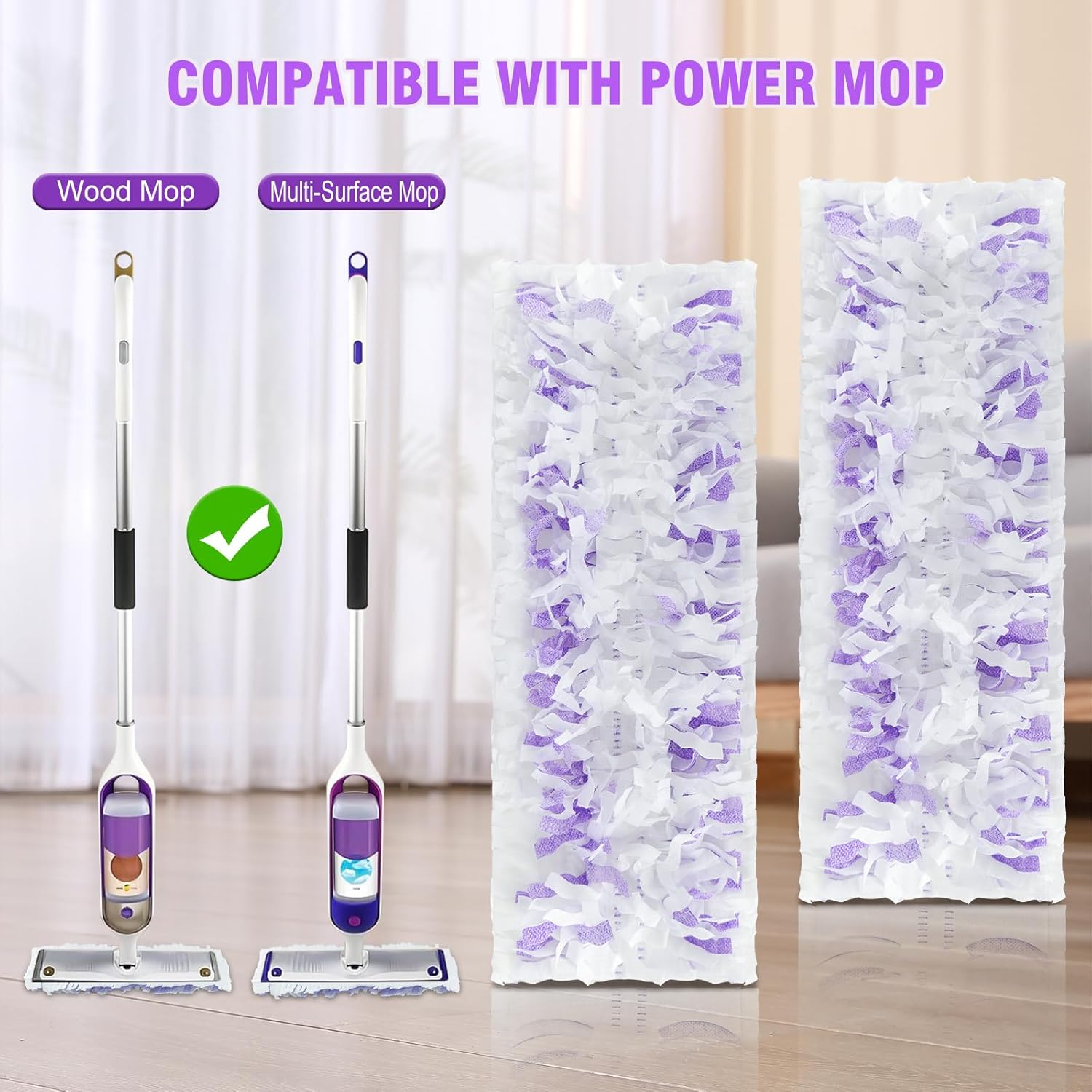 10 Count ‌Disposable Heavy-Duty Power Mop Pads Refills for Swiffer Power Mop,Replacement Floor Cleaning Refills, Non-Washable & Unscented, Compatible with Swiffer PowerMop (Quick-Absorb, No Residue)