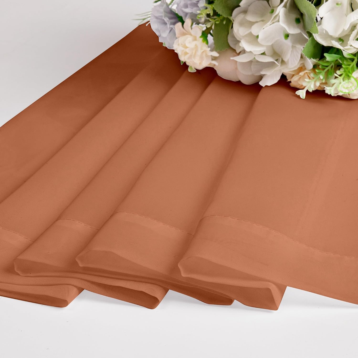 Chyhomenyc Orange Sheer Curtains 72 Inch Length 2 Panels, Light Filtering Soft Airy Rod Pocket Voile Window Curtain Drapes for French Door Bedroom Living Room, Each 42Wx72L Inches