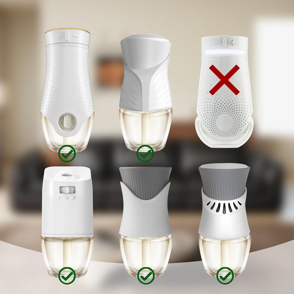 Plug-in Air Freshener Starter Kit, 1 Warmer and 9 Essential Oil Refills, Hawaiian, Jasmine, Cotton Scents for Home, Bathroom and Office, Compatible with Air Wick,Compatible with Glade