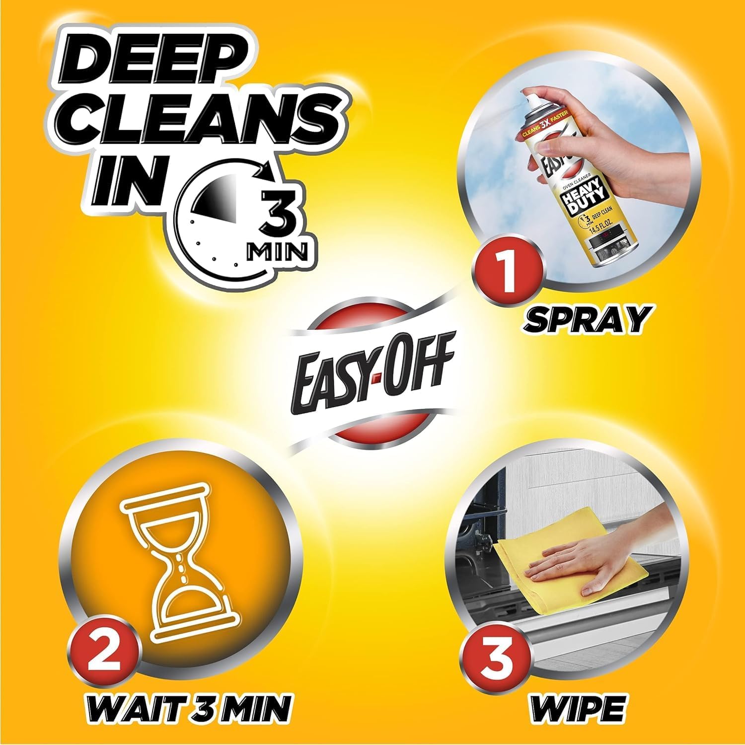 Easy Off Heavy Duty Oven Cleaner Spray, 24oz, Removes Grease (Pack of 6)