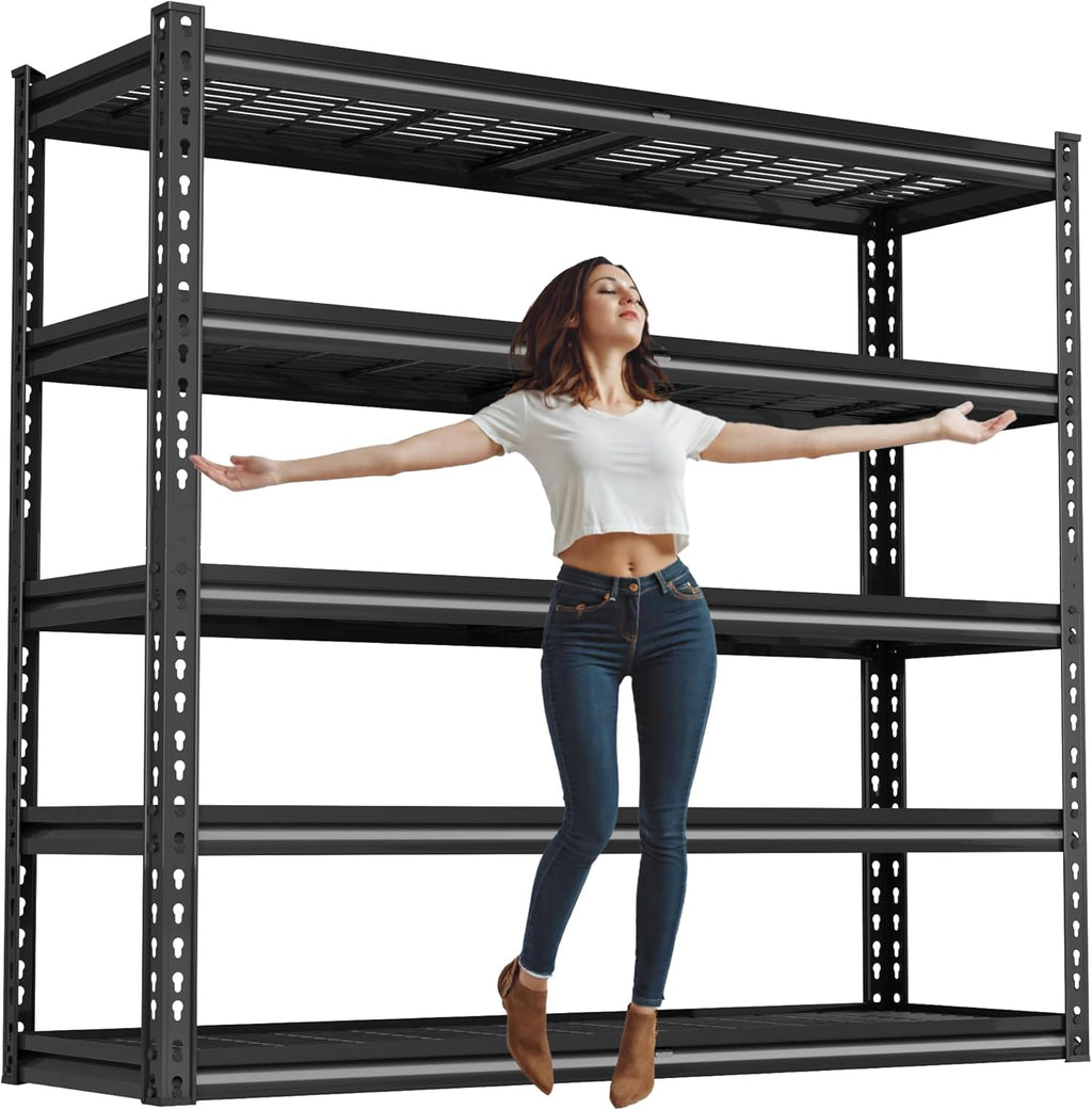 48" W Garage Shelving Heavy Duty,5-Tier Storage Shelves,3030LBS Adjustable Metal Shelving Units for Basement, Kitchen,Commercial,Warehouse,Pantry, 48" W x 72" H x 24" D