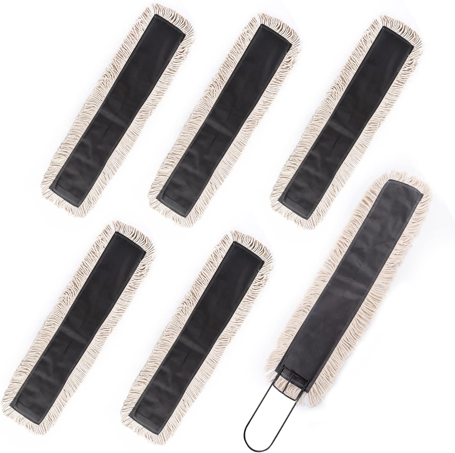 Matthew Cleaning 24'' High Strength Disposable Dust Mop Cotton Cut-end Yarn Mop Replacement Heads for Residential & Commercial Fit Standard Dust Mop Frames, Hardwood, Laminate, Concrete Floors 6Pack