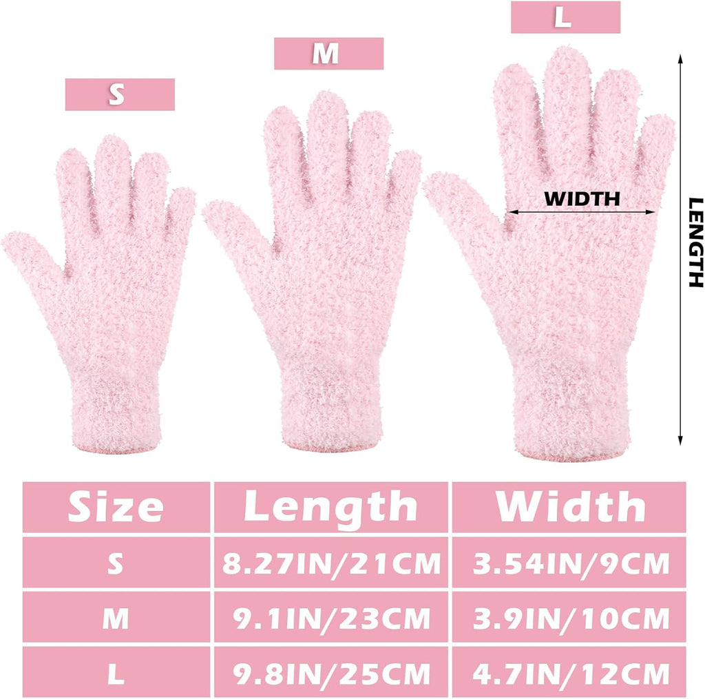 Patelai 3 Pairs Microfiber Plant Dusting Gloves Leaf Cleaning Gloves for Indoor Plants, Blinds, Furniture, House (Small,Pink, Nude, White)