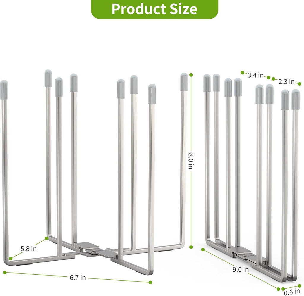 Retractable Bottle Drying Rack, Baby Bottle Drying Rack, Collapsible Cup Draining Rack, Reusable Storage Bag Dryer with Non-Slip Bottom - Stainless Steels