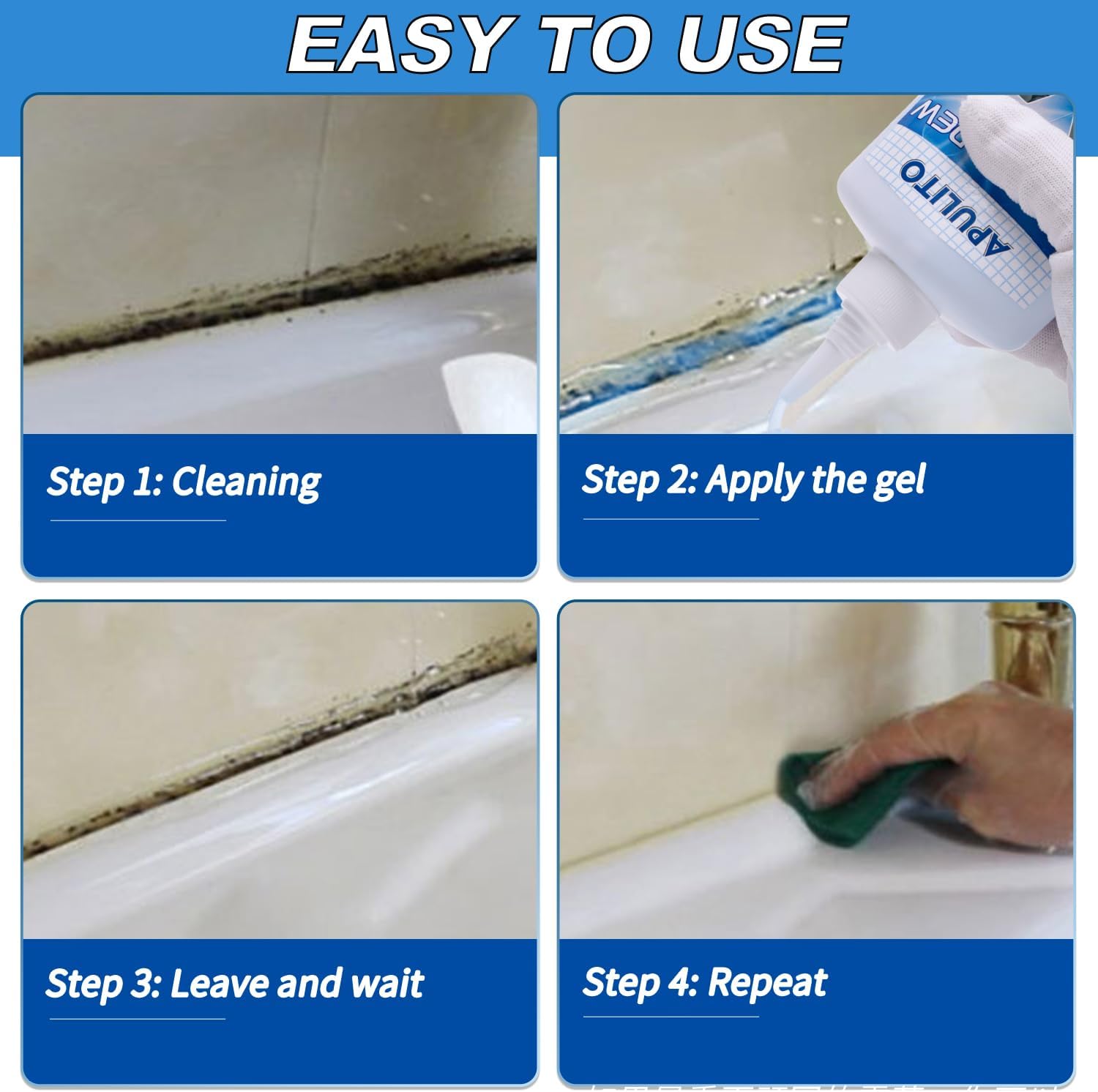 APULITO Household Cleaner Gel for Bathroom Shower Tile Tub Sink Cleaning Solution 10 Fl Oz (Pack of 2)