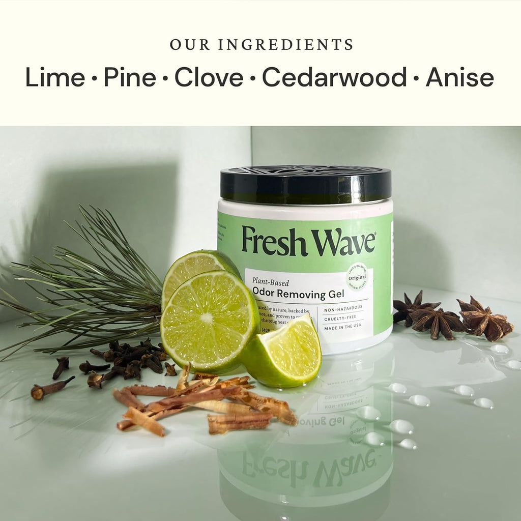 Fresh Wave Odor Removing Gel, 15 oz. - Odor Absorbers for Home, Safer Odor Relief, Natural Plant-Based Odor Eliminator, Every 15 oz. lasts 30-60 Days, For Cooking, Trash & Pets