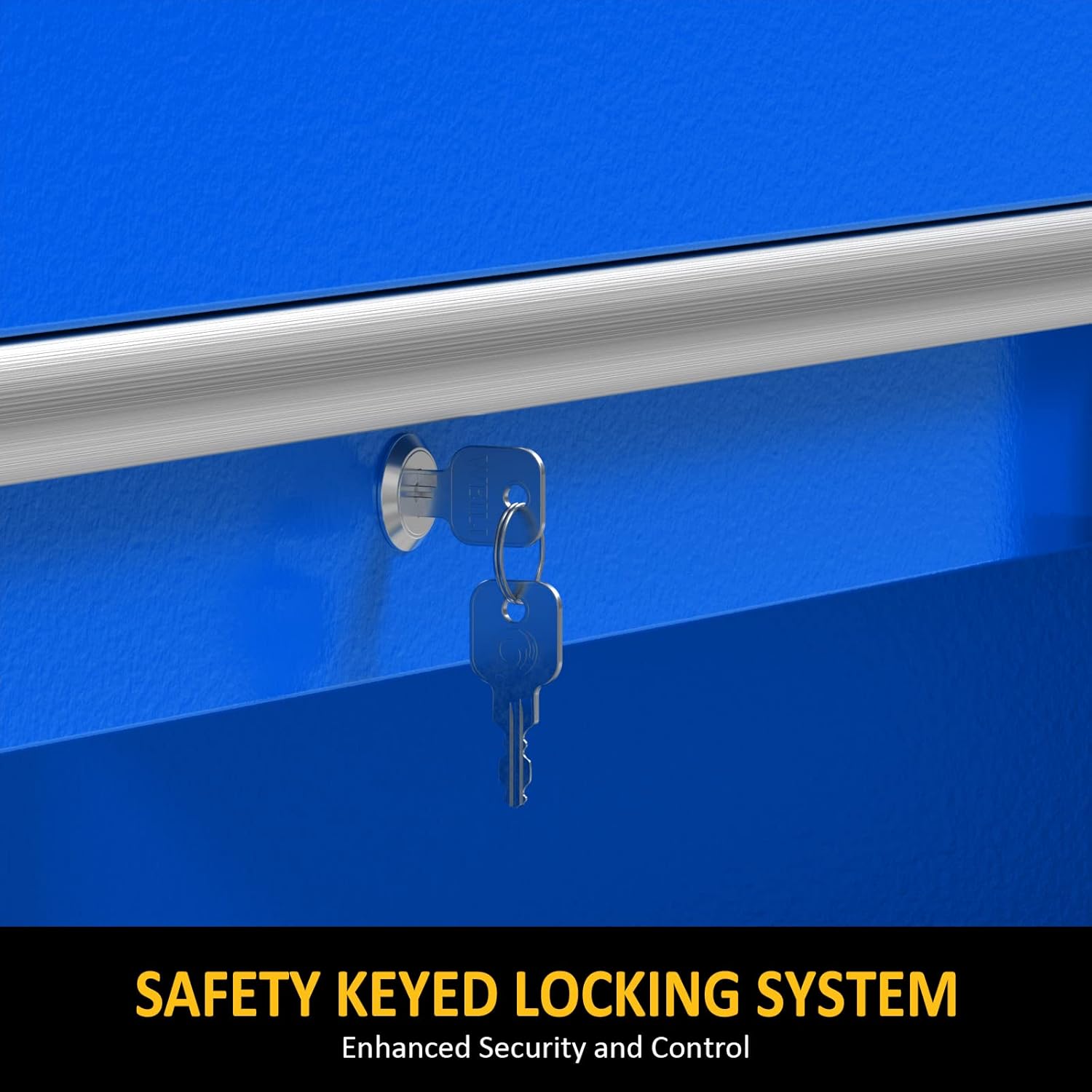 3 Tier Rolling Tool Cart Utility Cart on Wheels, Heavy Duty Tool Chest Storage Tool Box Cart, Industrial Mechanic Service Cart with Locked Drawers for Garage, Warehouse, Repair Shop, Workshop Blue