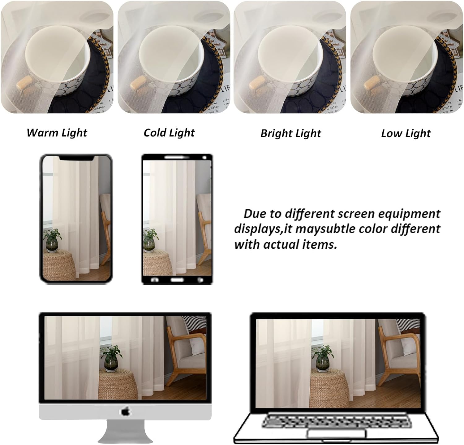 Chyhomenyc Cream Sheer Curtains 78 Inches Long 2 Panels Set for Living Room, Light Filtering Voile Lightweight Bedroom Curtains, Rod Pocket Solid Window Treatment Drapes, Each 42W x 78L