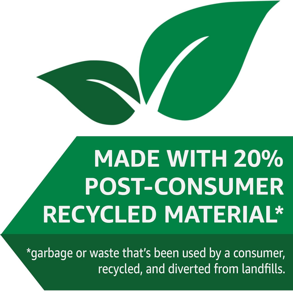 Amazon Basics 39 Gallon Lawn & Leaf Heavy Duty Drawstring Trash Bags, 20% Post Consumer Recycled, 40 Count