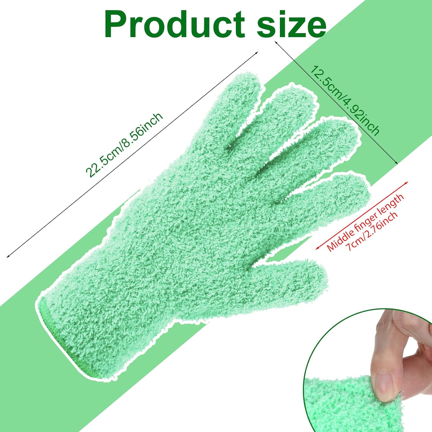 Plant Dusting Gloves, Microfiber Dusters for Cleaning Kitchen Indoor Mitt for House Use Desk Window Blind Screen Wash