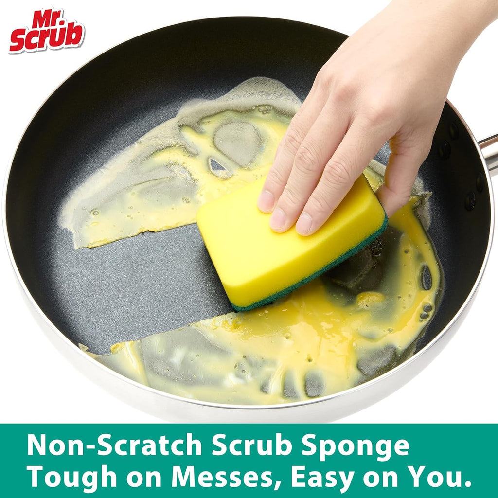 Sponges Kitchen Scrub Dish Sponge Scouring Pad, 12 Pack Cleaning Brush Scrubber Supplies for Soap, Dishwashing Dinnerware Sets Pan Pot Towels Cloth Rags Holder Glass Dishwasher Sink Bathroom