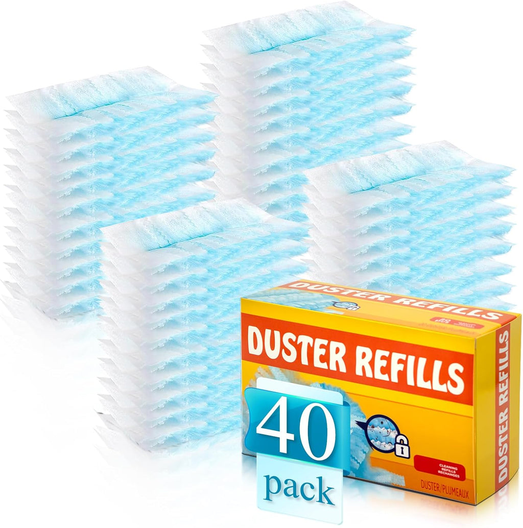 40 Count Electrostatic Duster Refills Replacement Head for Swiffer Dusters,Unscented Disposable Dusters for Cleaning Home, Blinds, Fans, Corners (Only Duster)