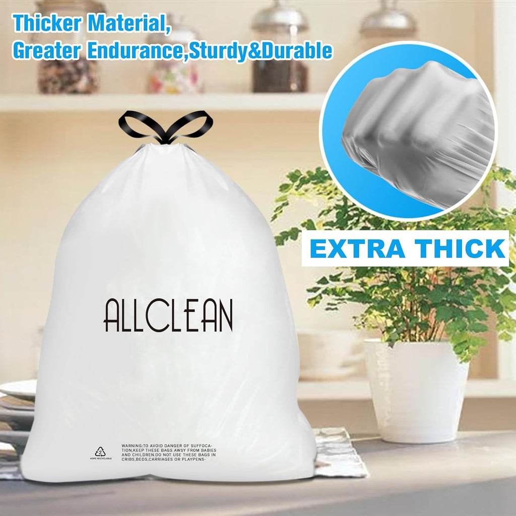 Trash Bags 15 Gallon Tall Kitchen Drawstring Garbage Bags,Fit 13-15 Gal Bins,Extra Strong&Leak-Proof,Unscented&Recyclable Trash Can Liners for Home Office Industrial Bathroom Garden Lawn