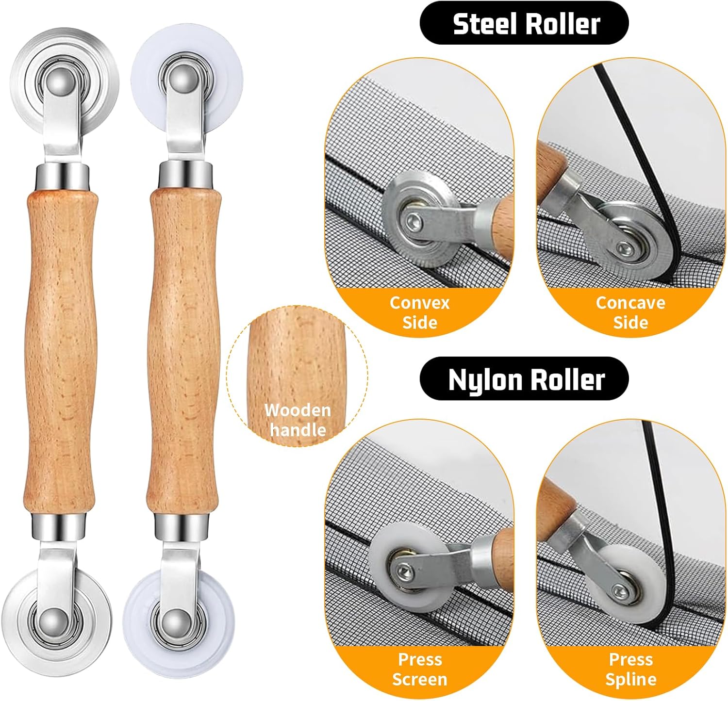 Window Screen Replacement,Screen Door Repair Kit, 48"x178" Black Window Screen Mesh,Including 50 FT Splines+Hooks+2 Rollers+8 Clips+Scissors+Knife+Tape Measure,Fully Equipped Window Screen Repair Kit