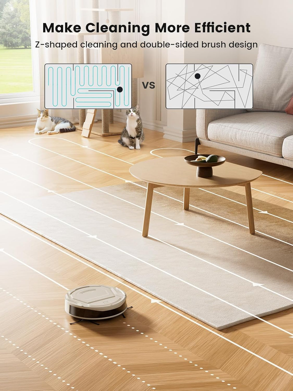 Lefant M210 Pro Robot Vacuum, Strong 2200Pa Suction, 120 Min Runtime, Super Slim Thin, Low Noise, Self-Charging, Wi-Fi/App/Alexa Control, Ideal for Pet Hair & Hard Floors