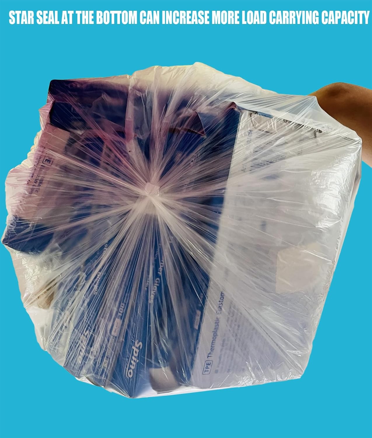 33 Gallon Trash Bags, 125 Count Bulk, Heavy Duty Clear Plastic Recycling Bags, Multi-purpose Garbage Bags for Home Commercial, Outdoor, Construction, Industrial, Lawn, Leaf