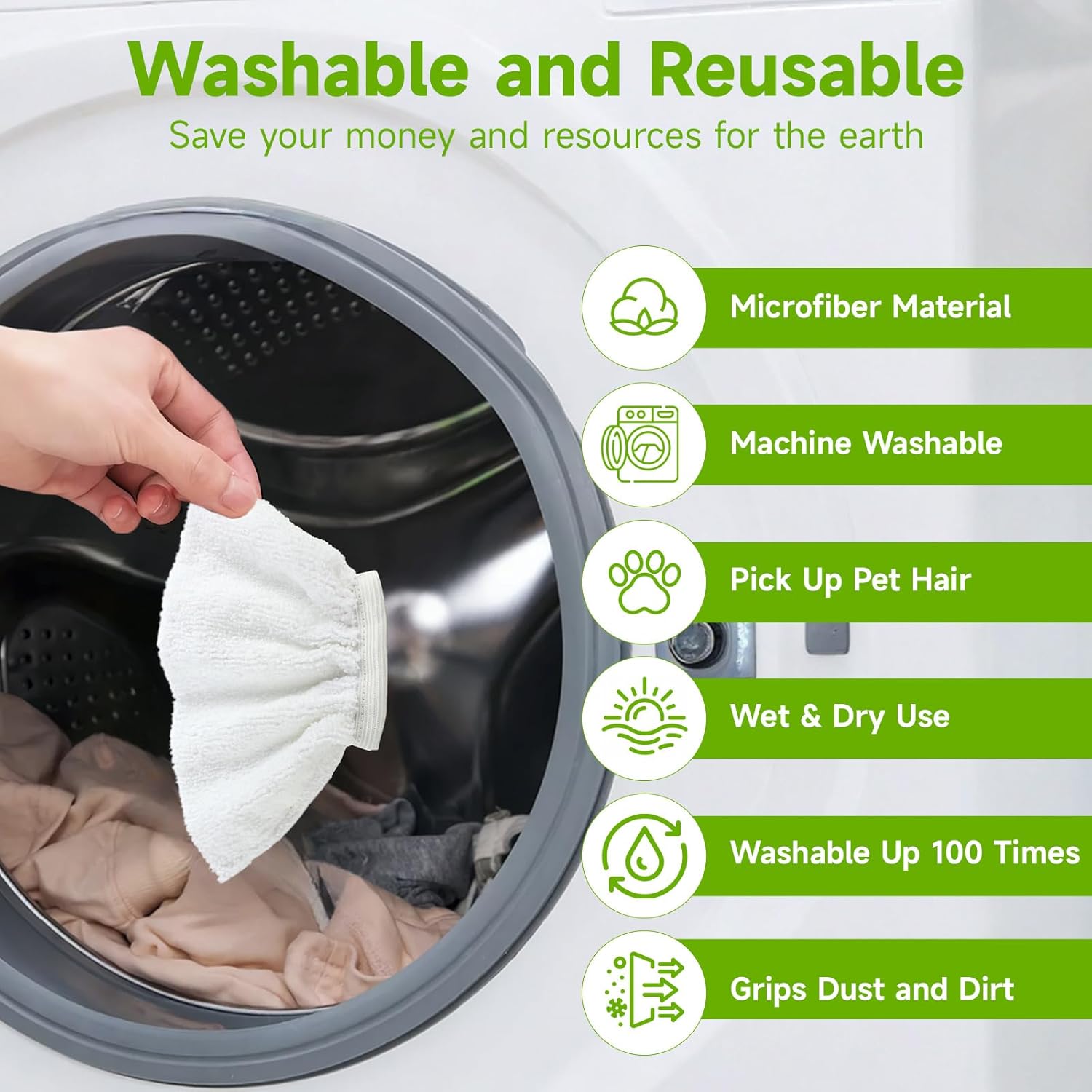 12 Pack Handheld Steam Cleaner Pads Replacement Bissell Steam Shot, Dupray, Comforday, PurSteam, Wagner, Spraytech, McCulloch Handheld Steam Cleaner Fabric Attachment, Universal Washable Steam Mop