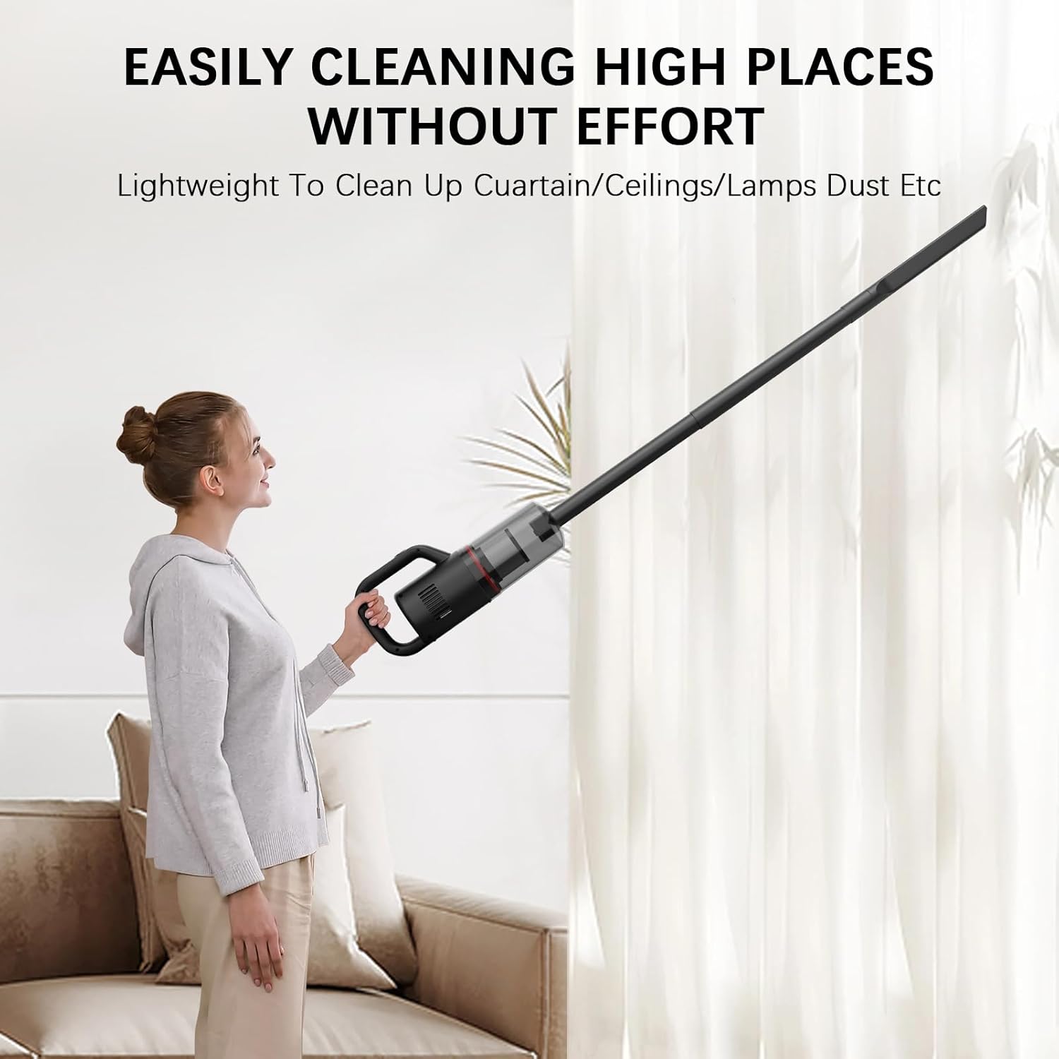 Cordless Vacuum Cleaner Lightweight Hand-held Stick Vacuum Small Vacuum for Hard Floor Car Pet Hair BW118