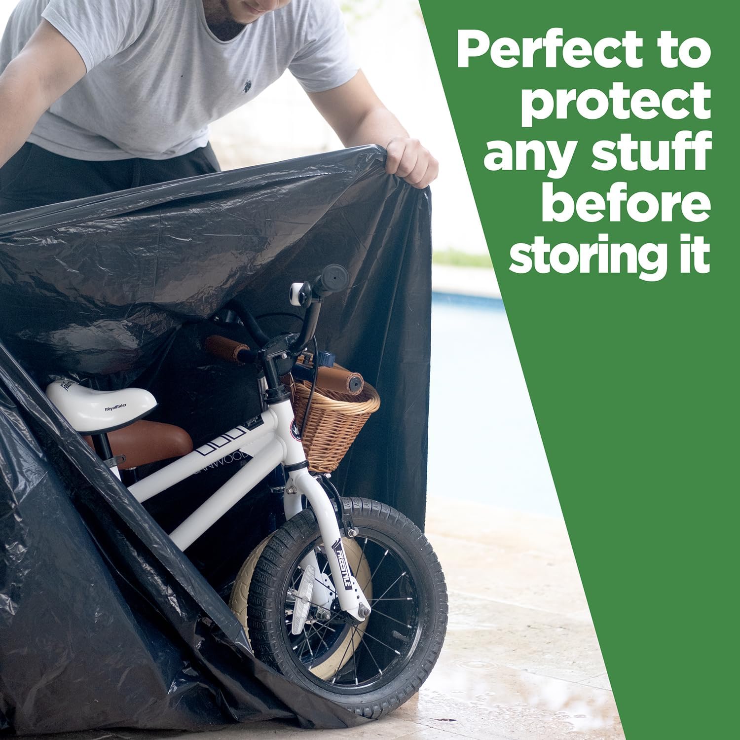 ToughBag 95-96 Gallon Trash Bags Heavy Duty, Black Garbage Bags (50 COUNT) Extra Large 90, 95, 96, 100 Gallon Can Liners - Made In USA