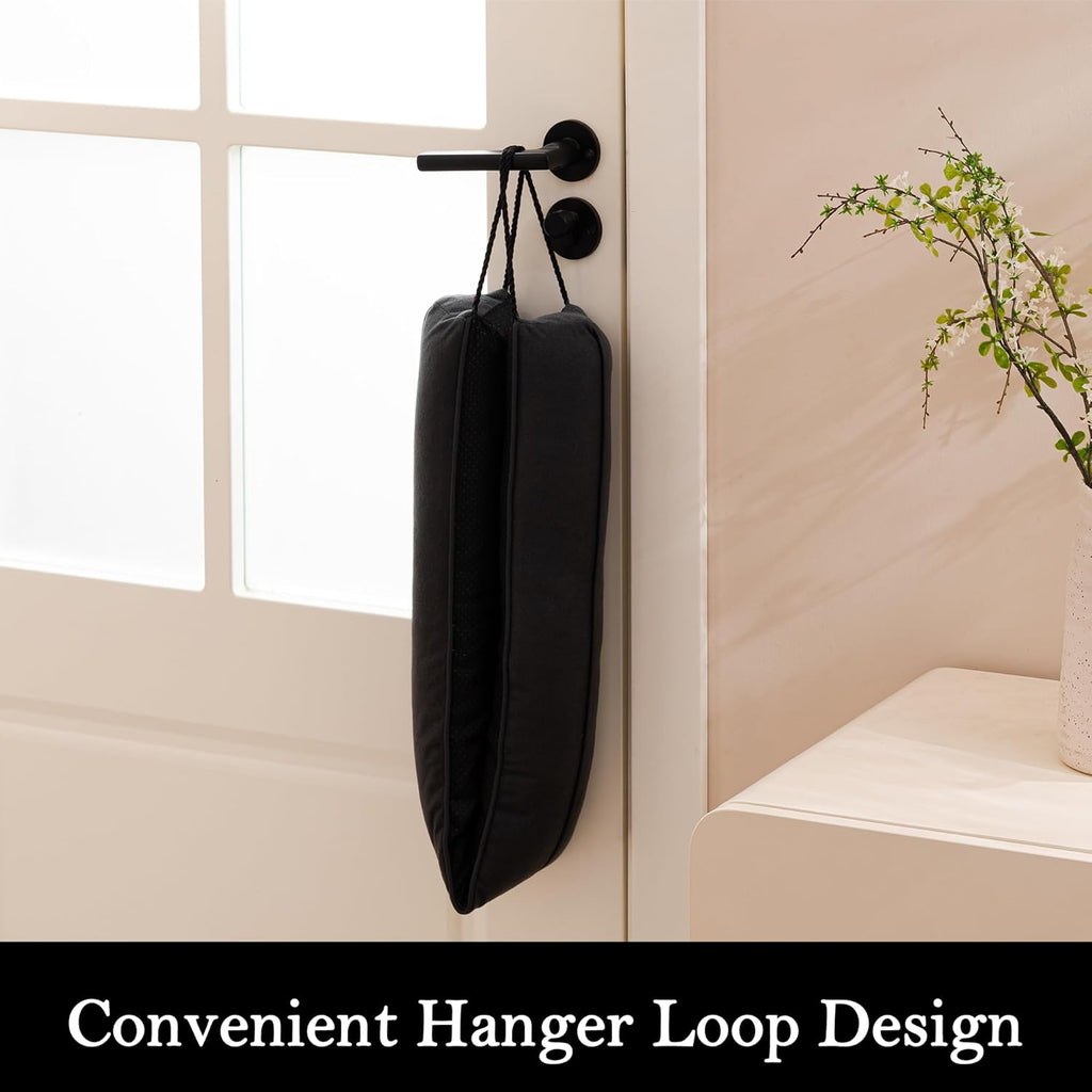 Sunolga 72" Door Draft Stopper Blocks Hot and Cold Air with Removable Washable Cover for Gaps Up to 3", All-Season Seal for Noise, Wind, Under Door Sweep for Bottom of Door, Home Essentials, Black