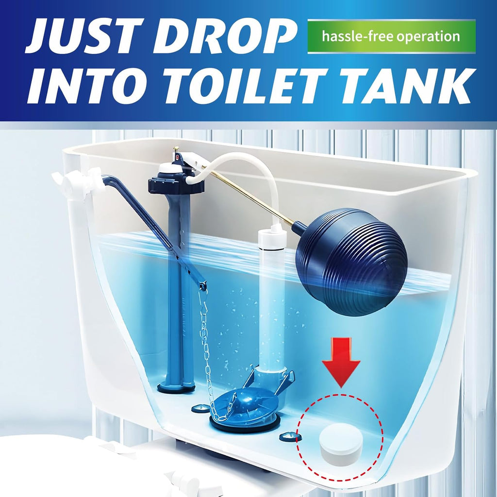 Toilet Bowl Cleaner Tablets - 40 PCS Automatic Bleach Toilet Cleaner Tablets, Slow-Releasing Deodorizing & Descaling, Powerful Bathroom Tank Cleaner