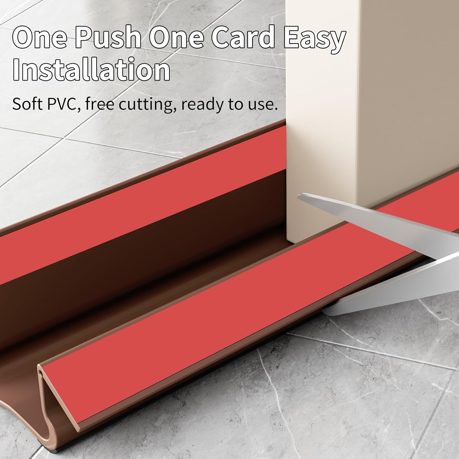 New Upgrade 36.6 inch Under Door Draft Stopper Free Cutting Length， for Bottom of Door，Under Door Noise Stopper（Brown ）
