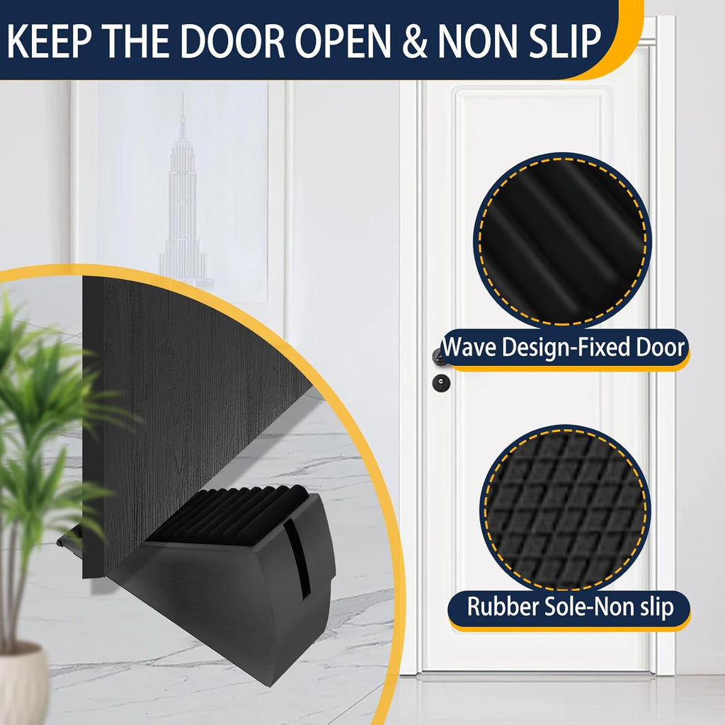 Heavy Duty Door Stopper Adjustable Spring Large Stoppers Wedge, Tall up to 3 Inches Doorstop Stainless steels Made Suits Any Heavy Doors